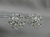 ANTIQUE LARGE 1.36CT DIAMOND 14KT WHITE GOLD 3D FLOWER EARRINGS STUNNING! #19466