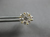 LARGE 1.55CT DIAMOND 18KT YELLOW GOLD 3D INVISIBLE CLUSTER FLOWER STUD EARRINGS