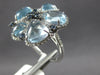 LARGE 9.94CT DIAMOND & AAA BLUE TOPAZ & SAPPHIRE 14KT WHITE GOLD FLOWER FUN RING