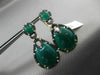 ESTATE LARGE 1.15CT DIAMOND & GREEN AGATE 14K YELLOW GOLD 3D PEAR SHAPE EARRINGS