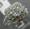 ESTATE LARGE .80CT DIAMOND 18KT WHITE GOLD INVISIBLE SQUARE FLOWER LOVE FUN RING
