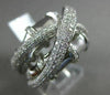 ESTATE 1.27CT ROUND DIAMOND 18KT WHITE GOLD 3D CRISS CROSS BAMBOO LOVE X RING