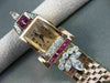 ANTIQUE 2.75CT DIAMOND & AAA RUBY 14KT WHITE & ROSE GOLD HAMILTON WATCH #22361