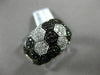 ESTATE WIDE 1.42CT WHITE & BLACK DIAMOND 18KT WHITE GOLD MULTI ROW HEXAGON RING