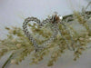 ESTATE 1CTW DIAMOND OPEN HANGING HEART 14K WHITE GOLD PENDANT + CHAIN