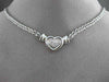 ESTATE .39CT ROUND DIAMOND 14KT WHITE GOLD PAVE HEART NECKLACE F/G VS  #11994