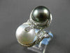 ESTATE EXTRA LARGE 1.13CT DIAMOND & AAA PEARL 18KT WHITE GOLD INFINITY RING