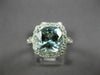 ESTATE LARGE 3.25CT DIAMOND & AAA AQUAMARINE 14KT WHITE GOLD 3D ENGAGEMENT RING