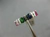 ESTATE 1.09CT DIAMOND & MULTI GEM 14KT WHITE GOLD 3D RAINBOW CHANNEL FUN RING