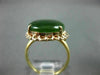 ANTIQUE LARGE AAA JADE 14KT YELLOW & ROSE GOLD 3D OVAL FILIGREE LOVE RING #26411