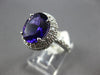 LARGE 3.89CT DIAMOND & AAA AMETHYST 14KT WHITE GOLD OVAL & ROUND ENGAGEMENT RING
