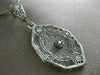 ANTIQUE LARGE WHITE QUARTZ 14KT WHITE GOLD 3D VICTORIAN FILIGREE PENDANT #19784