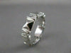 ANTIQUE 1.10CTW DIAMOND 18KT WHITE GOLD RAISED WEDDING ETERNITY RING 8MM #14575