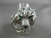ESTATE MASSIVE 2.58CT DIAMOND & EMERALD 18KT WHITE GOLD 3D FIERCE TIGER FUN RING