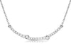 .17CT DIAMOND 14KT WHITE GOLD ROUND GRADUATING SEMI CIRCULAR BAR FUN NECKLACE