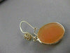 ANTIQUE 14KT YELLOW GOLD LADY SHELL CAMEO WIRE HANGING FILIGREE EARRINGS #20163