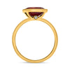 LARGE GIA 2.54CT DIAMOND & AAA RUBY 14KT YELLOW GOLD OVAL BEZEL ENGAGEMENT RING