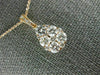 ESTATE LARGE .97CT DIAMOND 18KT ROSE GOLD 3D CLUSTER TEAR DROP FLOATING PENDANT