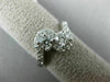 ESTATE .69CT DIAMOND 14KT WHITE GOLD 3D TWO STONE INFINITY PROMISE LOVE RING