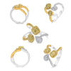 LARGE 1.30CT DIAMOND 14KT 2 TONE GOLD MULTI SHAPE 3 STONE CRISS CROSS LOVE RING