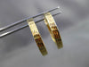 ESTATE 14KT YELLOW GOLD CLASSIC DIAMOND CUT HAMMER LOOK HOOP EARRINGS #24342