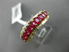 ESTATE WIDE 2.88CT BAGUETTE DIAMOND & AAA OVAL RUBY 18K YELLOW GOLD 3D WAVE RING