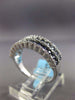 ESTATE 1CT DIAMOND & SAPPHIRE 14KT WHITE GOLD MULTI ROW WEDDING ANNIVERSARY RING
