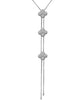 ESTATE LARGE 1.51CT DIAMOND 18KT WHITE GOLD 3D MULTI FLOWER LARIAT LOVE NECKLACE