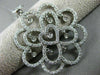 ESTATE LARGE .80CT DIAMOND 14KT WHITE GOLD 3D FLOWER HEART ETOILE LOVE PENDANT