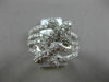 ESTATE WIDE 1.91CT DIAMOND 18K WHITE GOLD 3D MULTI ROW FLOWER BUTTERFLY FUN RING