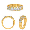 1.0CT DIAMOND 18KT YELLOW GOLD 3D 7 STONE INFINITY MULTI FLOWER ANNIVERSARY RING