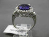 ESTATE LARGE 2.88CTW DIAMOND & AAA AMETHYST 14KT WHITE GOLD 3D FILIGREE RING