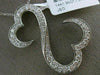 ESTATE LARGE 1.36CT DIAMOND 14K WHITE GOLD 3D DOUBLE HEART SEMI INFINITY PENDANT