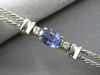 ESTATE 1.15CT DIAMOND & AAA TANZANITE 14KT TWO TONE GOLD 3 STONE ROPE BRACELET