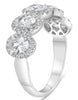 1.35CT DIAMOND 14KT WHITE GOLD OVAL & ROUND FLOWER SEMI ETERNTY ANNIVERSARY RING