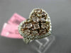 ESTATE LARGE 2.52CT WHITE & PINK DIAMOND 18KT 2 TONE GOLD HEART SHAPE LOVE RING