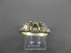 ESTATE .40CT DIAMOND 14KT YELLOW GOLD 3 STONE SEMI MOUNT ENGAGEMENT RING #21111