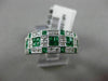 ESTATE WIDE 1.47CT DIAMOND & SQUARE EMERALD 14K WHITE GOLD 3D SEMI ETERNITY RING