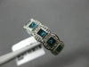 ESTATE WIDE 1.17CT WHITE & BLUE DIAMOND 14KT WHITE GOLD SQUARE ANNIVERSARY RING