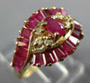 1.16CT DIAMOND & AAA RUBY 14KT WHITE GOLD MULTI SHAPE FLOWER INFINITY LOVE RING