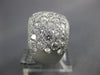 ESTATE LARGE 3.16CT DIAMOND 18K WHITE GOLD ROUND MULTI ROW ANNIVERSARY LOVE RING