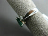 ESTATE WIDE 1.40CT ROUND DIAMOND & AAA EMERALD 14K WHITE GOLD 3D ENGAGEMENT RING