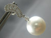 LARGE .6CT DIAMOND & AAA SOUTH SEA PEARL 18K WHITE GOLD JOURNEY HANGING EARRINGS
