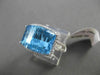 ESTATE WIDE 6.43CTW DIAMOND & AAA BLUE TOPAZ 14KT WHITE GOLD 3D RECTANGULAR RING