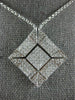 LARGE 1.75CT DIAMOND 14KT WHITE GOLD PRINCESS TWO IN ONE NECKLACE PENDANT #1584