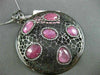 ESTATE LARGE 1.36CT DIAMOND & AAA PINK SAPPHIRE 14KT BLACK GOLD FILIGREE PENDANT