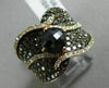 ESTATE WIDE 2.85CT DIAMOND & ORANGE SAPPHIRE 18KT ROSE GOLD CRISS CROSS FUN RING