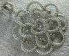 ESTATE LARGE .80CT DIAMOND 14KT WHITE GOLD 3D FLOWER HEART ETOILE LOVE PENDANT