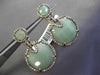 ESTATE LARGE .97CT DIAMOND & GREEN AGATE 14KT YELLOW GOLD HALO CLIP ON EARRINGS