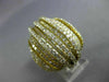 ESTATE MASSIVE 4.76CT DIAMOND 18KT YELLOW GOLD 3D MULTI ROW OPEN COCKTAIL RING